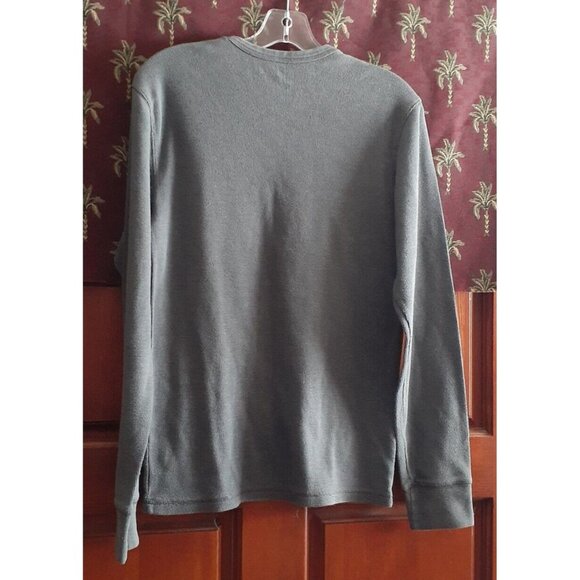 Anchor Blue Waffle Knit Long Sleeve Thermal Top Gray S - Picture 4 of 10